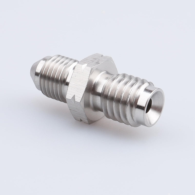 -3 AN Male Flare to M10x1.25 Inverted Seat Straight Stainless Steel AN3 3/8x24 Male Thread Flare Brake Line Union Tube Hose Fitting Adapter -3AN to M10x1.25 an to metric inverted seat adapter