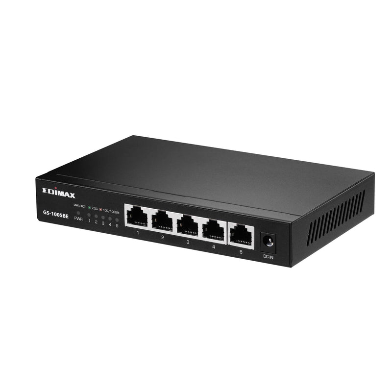 EDiMAX 2.5Gbps Ethernet 5-Port Switch. 2500/1000/100Mbps. Metal Chassis, Wall-mountable, Designed for NAS and workstations, Works with CAT5E, GS-1005BE