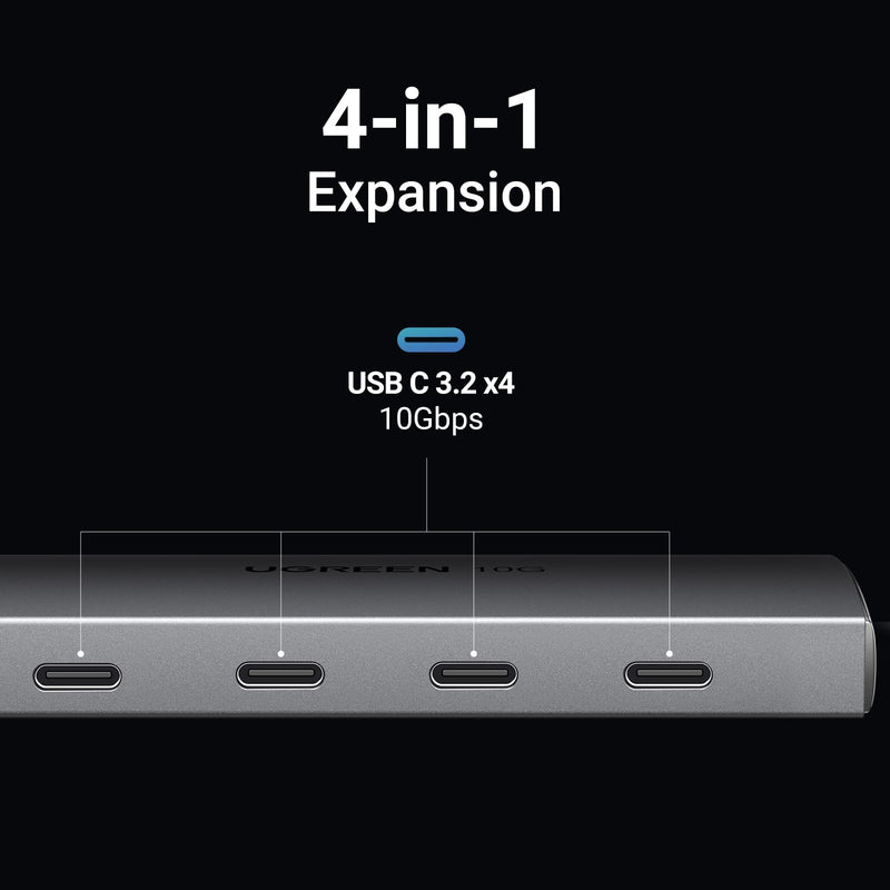 UGREEN USB C Hub 10Gbps 4 Ports USB 3.2 Adapter Bundle with Revodok 105 USB C Hub