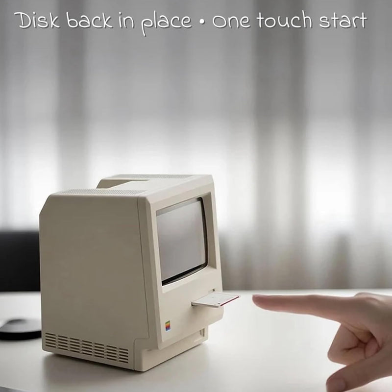 ANTPO Maclock WB-8 Retro Pixel Alarm Clock, 1984 80s Computer Style Electronic Digital Clock with LCD Display, USB Desk Clock for Bedroom, Multiple Alarms, Calendar, Temperature, Adjustable Brightness