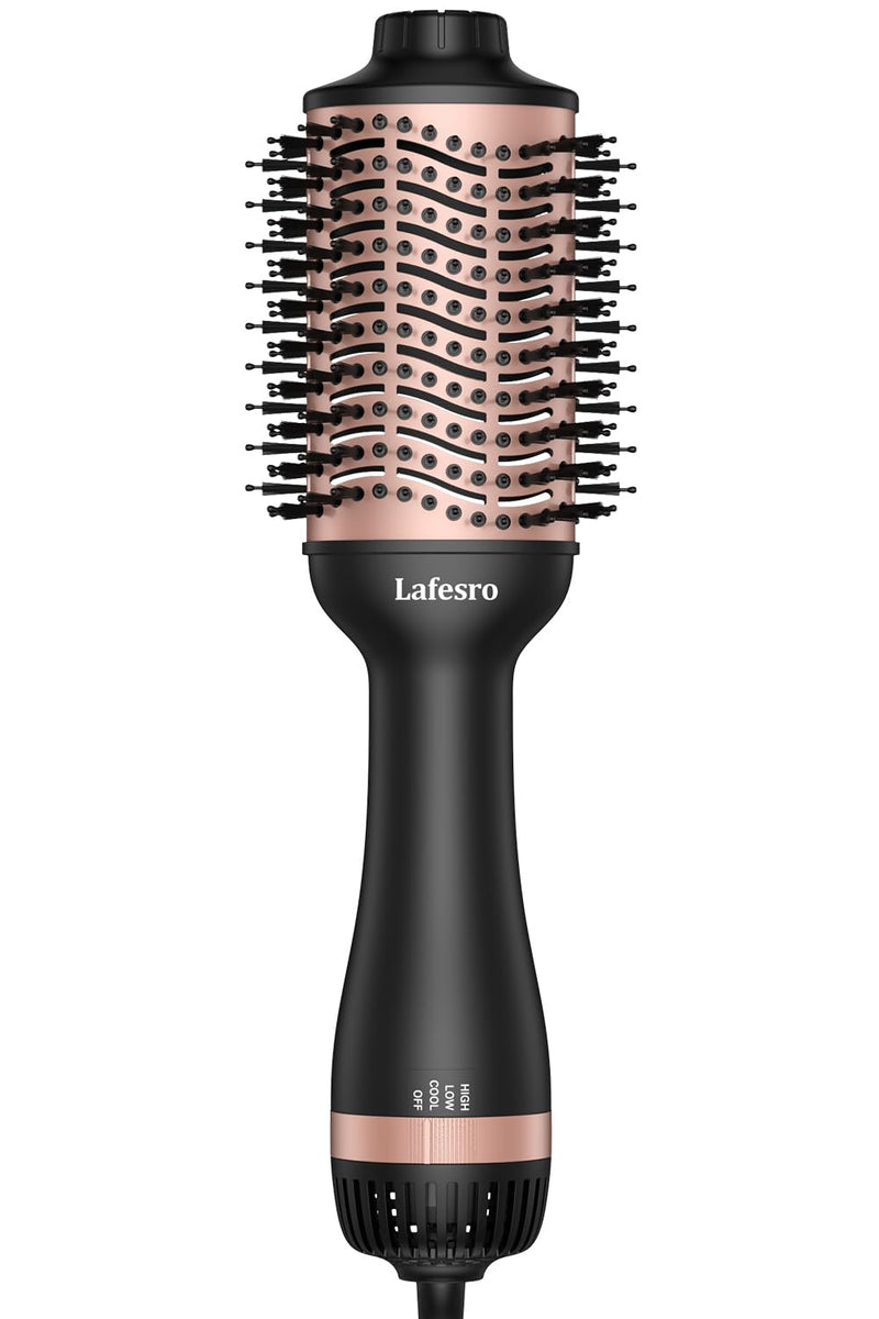 Hair Dryer Brush, One-Step Hot Air Brush | Ionic Ceramic Oval Barrel (60mm) | Negative Ion Anti-Frizz | Smooth, Shiny Salon-Style Blowout | Blow Dryer & Styler Volumizer with Protective Cover