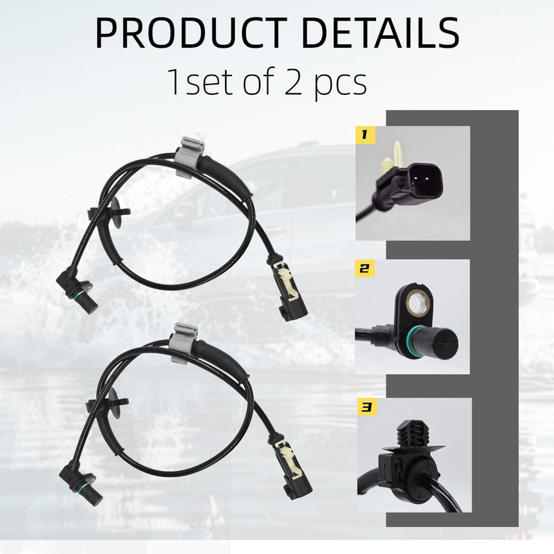 Wheel Speed Sensor ABS Compatible with 2014-2020 Escalade ESV Cheyenne Silverado 1500 LD Silverado 2500 3500 Suburban Tahoe Sierra 1500 Limited Yukon XL 20971873 23498355 Front Rear 2-pc
