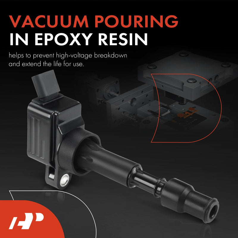A-Premium Ignition Coil Compatible with Hyundai & Kia Vehicles - L4 2.0L - Elantra 2015-2020, Sonata 2016-2019, Veloster 2019-2021, Forte 2017-2023, Optima 2017-2020, Soul 2020-2024 1