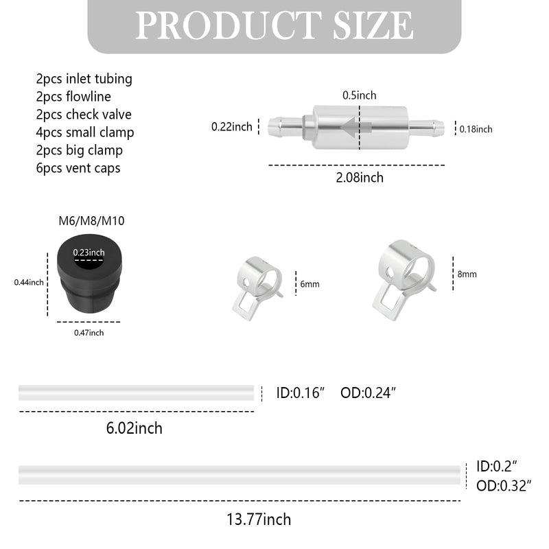 2Set Brake Bleeder Kit,Brake Fluid Bleeder Kit Includes 4PCS Brake Bleeder Hose,2PCS One Way Check Valve,Universal Break Bleeder Kit Car Accessories for Car Motorbike Bike