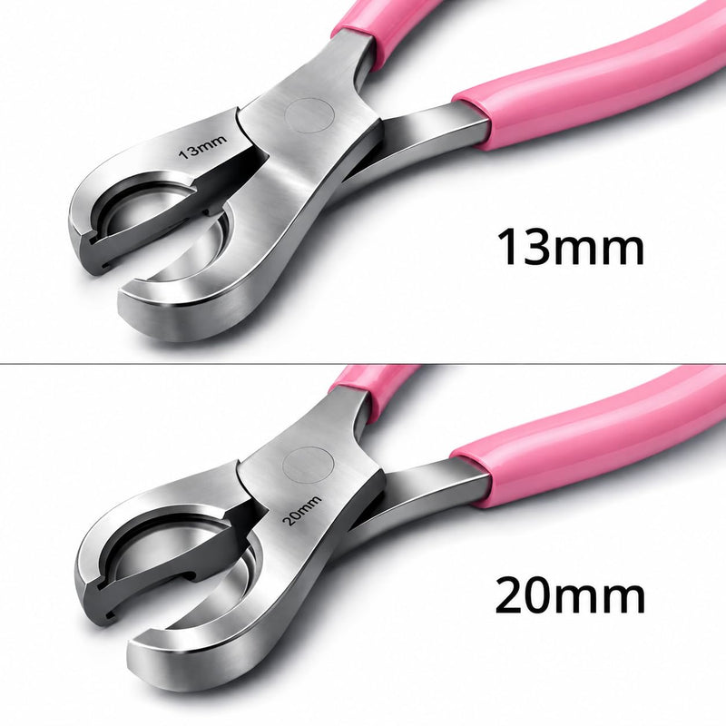 Vial Opener Vial decapper – Stainless Steel Crimp Cap Remover for 13mm and 20mm Vials, Ergonomic Grip, Fast & Safe Aluminum Seal Removal（Pink)