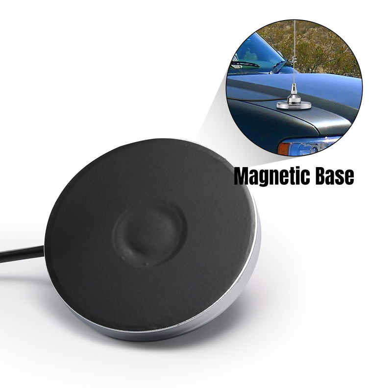 Radioddity RA-UV712 Dual Band GMRS/VHF/UHF Magnetic Mount Antenna Kit, 136-174/400-520MHz, 20-Inch HIgh, with 15ft Cable, PL-259 Compatible with Car Truck Mobile Radios, Scanners, Repeaters