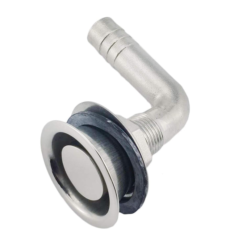 SHENGHUISS Boat GAS Fuel Tank Vent for 5/8 inch Hose, Stainless Steel 316 Marine 90 Degree Thru-Hull Fuel Gas Tank Vent with Mounting Gasket Hardware with Cap