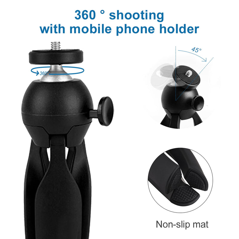 Mini Tripod Stand, Mini Phone Tripod Stand Tabletop Cellphone Tripod Stand Portable Desktop Phone Stand Mini Tripod for Camera/Phone/Webcam, Universal Phone Mount Mini Tripod Stand