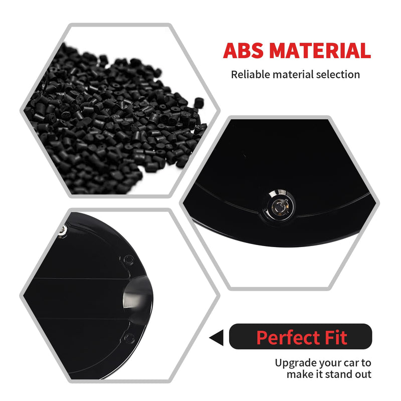 RT-TCZ Fuel Filler Door Locking Gas Tank Cap Cover Accessories for Ford F150 2015-2020 (Black) Black