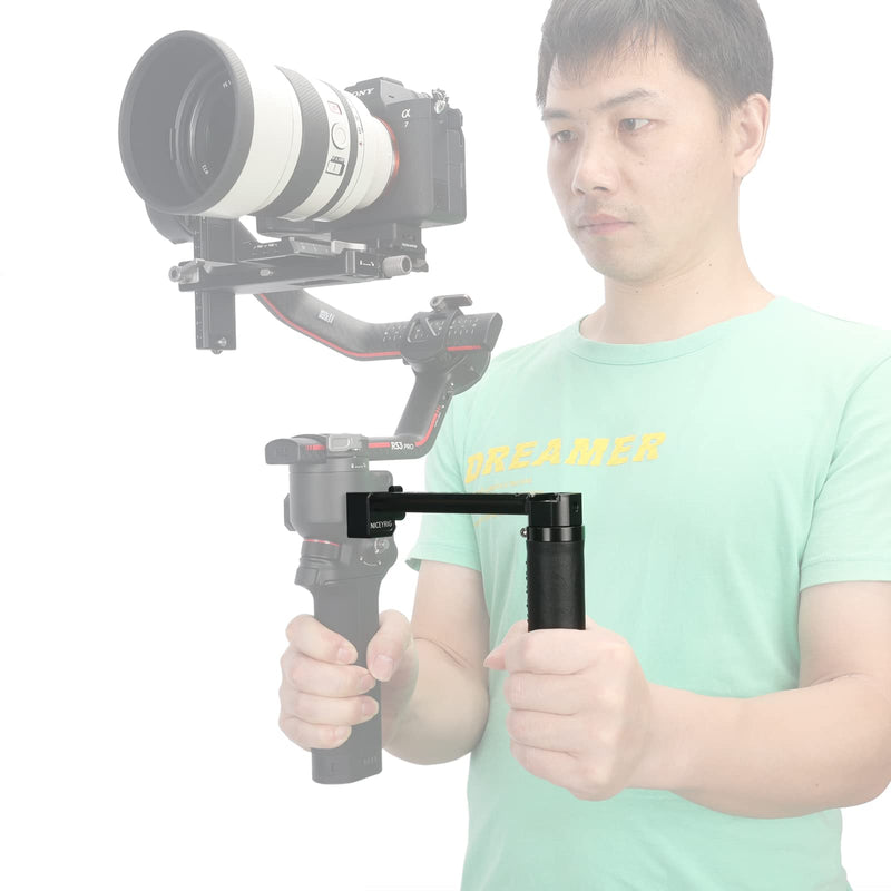NICEYRIG Side Handle Grip for DJI RS4 / RS4 Pro / RS3 / RS3 Pro / RS2 / RSC2, Gimbal Stablilizer Support Leather Handgrip with Extension Arm - 523