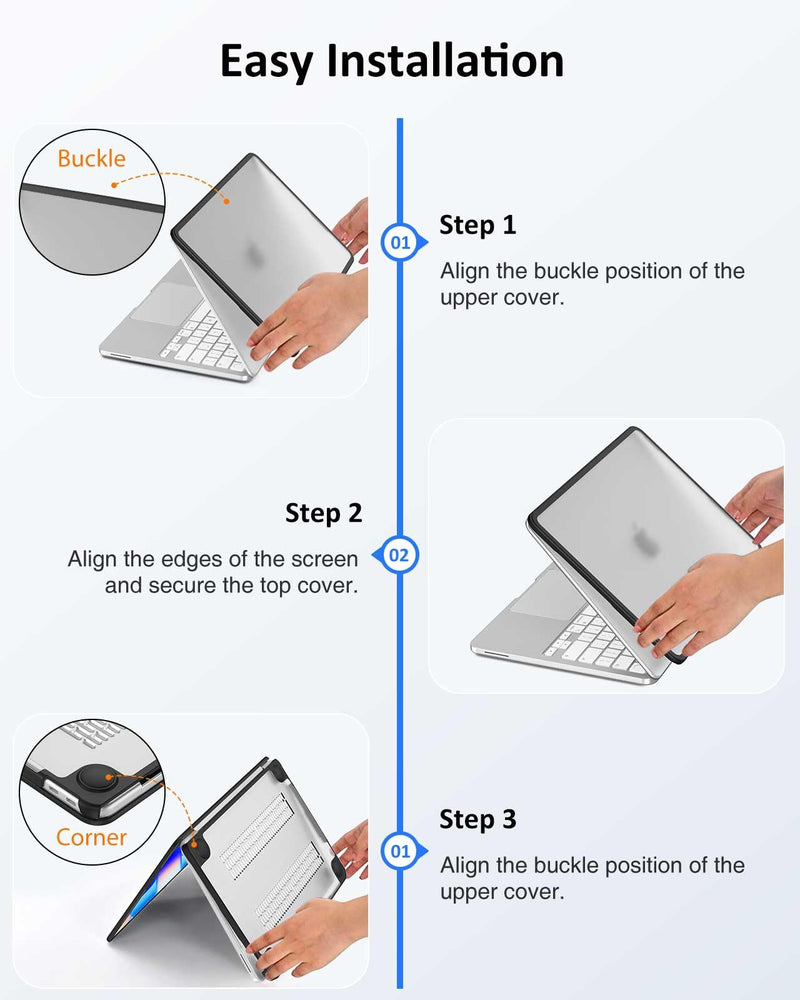Fintie Shockproof Case for MacBook Neo 13 Inch A3404 2026, Black | Fingerprint Resistant, TPU Bumper, Hard Back Shell, Hard Shell Matte Cover, Snap-On Design, Travel Ready