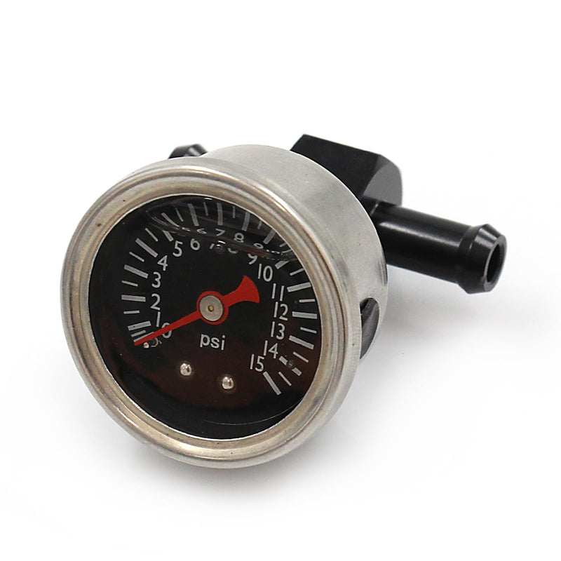 High Performance Brass Junction Block with 0-15 PSI Fuel Pressure Gauge Fittings