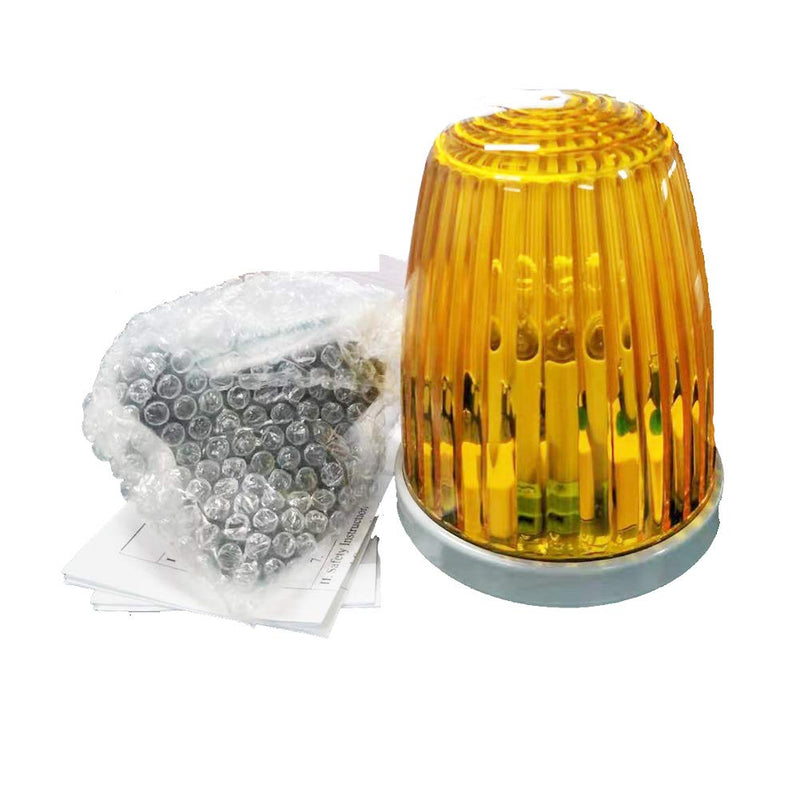 Waterproof Warning Light Signal Flash Alarm Lamp with Installation Accessories for Automatic Sliding Swing Gate Opener System with Yellow Cover(110 V AC) LPH110