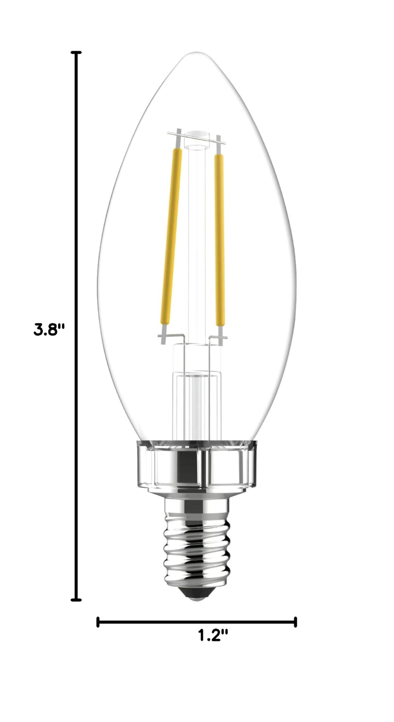 GE Relax LED Light Bulbs, Candle Light, Soft White, 40 Watts, Clear Decorative B11 Bulbs, Small Base (8 Pack)