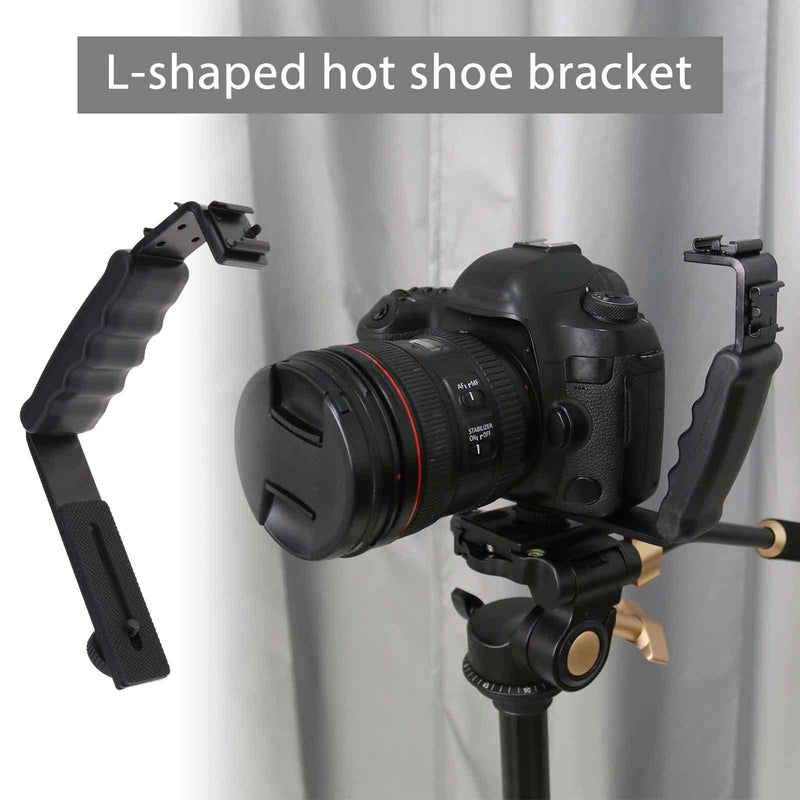 ECSiNG Camera Flash L-Bracket 1/4" Tripod Adapter Quick Release Plate Stand Holder for Gimbal Stabilizers SLR Cameras Video Lamps Microphones Monitors Tripods