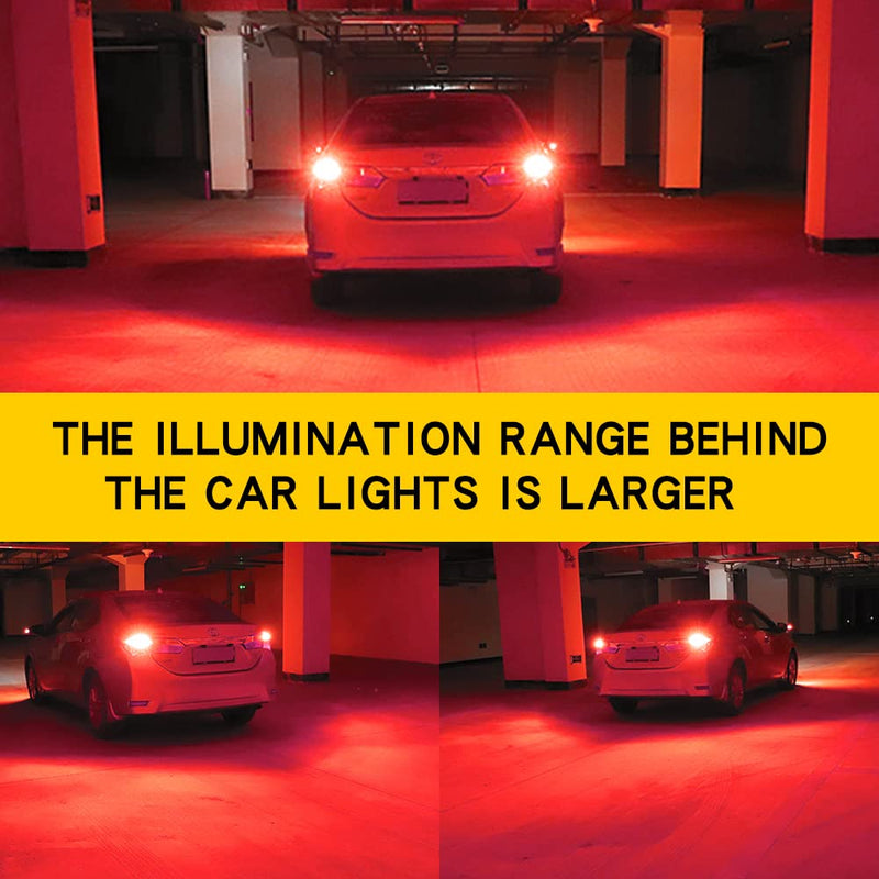1157 LED Bulbs Red, Brake Stop Light Super Bright 3000 Lumens Error Free Canbus, BAY15D 7528 2057 2357 Automotive Led Tail Rear Light Bulb for Car RV Truck 144SMD (2PCS) 1157