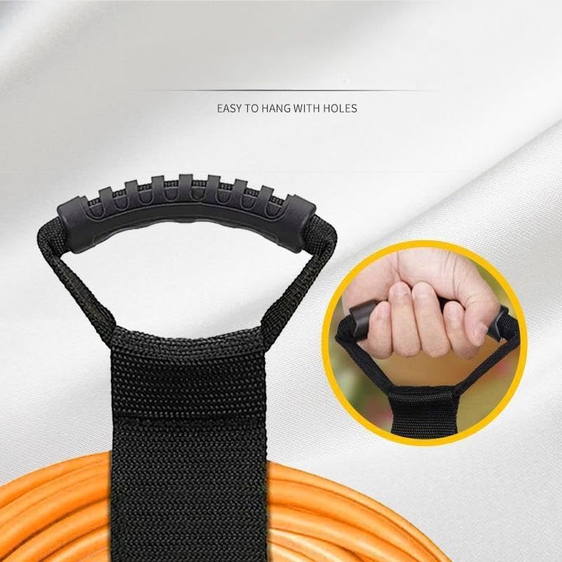 Heavy Duty Cord Storage Straps, Reusable Extension Cord Organizer Wraps with Carry Handle, Durable Strap Holder for Garden Hoses, RV Cables, Industrial Electrical Wire Accessories (Small) Small