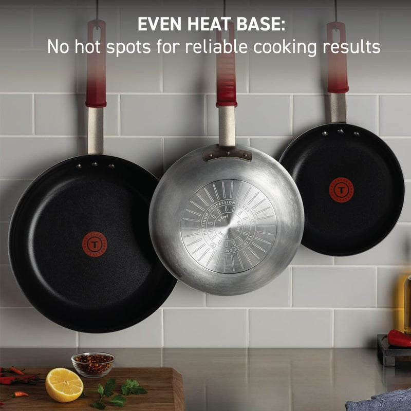T-fal Professional VX3 Brushed Nonstick Fry Pan with Stainless Steel Handle 8.5Inch, Oven Broiler Safe 400F, Cookware, Pots and Pans, Skillet, Restaurant & Business Grade, Certified NSF and CBA, Black Professional Nonstick 8.5 inch