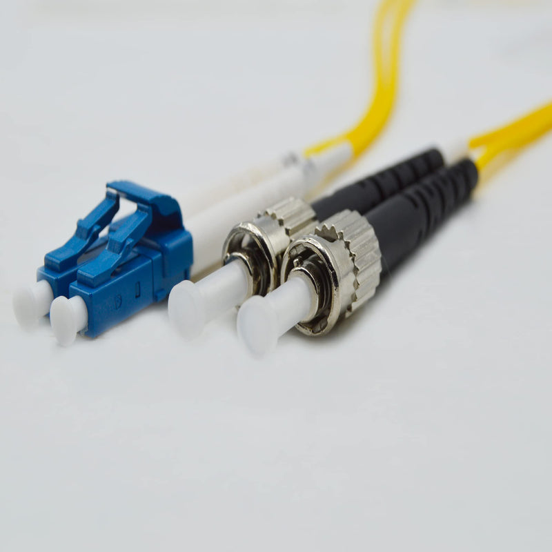 FiberCablesDirect LC-ST OS2 Fiber Patch Cable - 10Gb Duplex 50/125µm Singlemode Corning Glass | 2M (6.56ft) | Bulk Networking, Data Centers, Telecom, Enterprise Applications LC ST