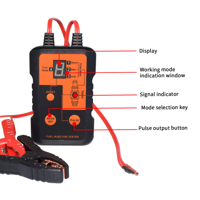 Shkalacar Fuel Injector Tester Cleaner Tool Kit, 12V Automobile Injector Tester 4 Pulse Modes Injector Tester, Simultaneously DIY Cleaning Tools, Car Injector Cleaner Controller Tool