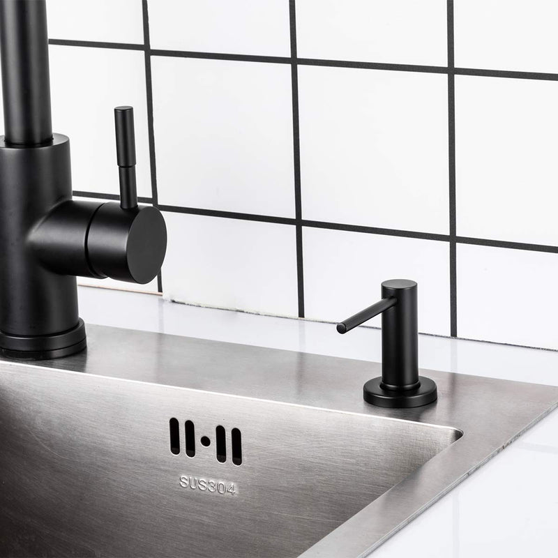 Matte Black Kitchen Sink Soap Dispenser GAPPO Countertop Pump Hand Lotion Built in Bottle Upgrade Stainless Steel Screw Matte Black