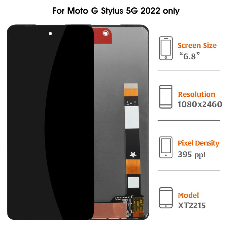 for Motorola Moto G Stylus 5G 2022 6.8" LCD Screen Replacement LCD Display Touch Digitizer Screen Assembly XT2215-1 XT2215-4 XT2215-2 with Repair Tools(Not for G Stylus 4G 2022)