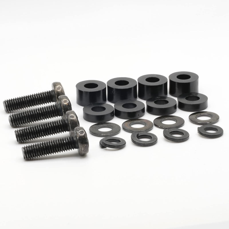 ReplacementScrews M8 Wall Mount Screws Compatible with Samsung 11-13mm Installations (1.25mm Pitch) Complete kit with Screws, Washers and Spacers - Black Plated.
