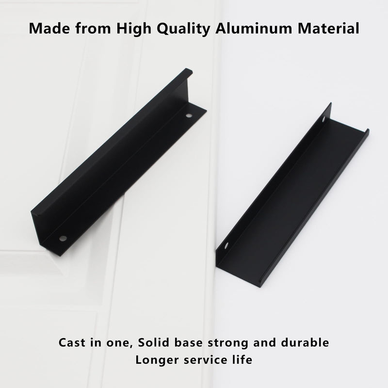 30 Pack Modern Kitchen Cabinet Handles, Black Finger Pulls for Cabinets 5.9inch/150mm Length, Matte Black Edge Cabinet Pulls, Drawer Tabs Pull Hardware Concealed Tab Handle Black-30Pack 5.9in(150mm) Overall Length