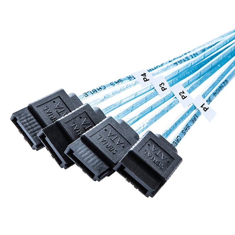 CableCreation SFF-8644 to 4 Sata 7 Pin Cable, External Mini SAS HD SFF-8644 to 4 Port SATA Cable, Hard Disk Data Server Raid Cable 1 Meter/ 3.3 FT 3.3ft