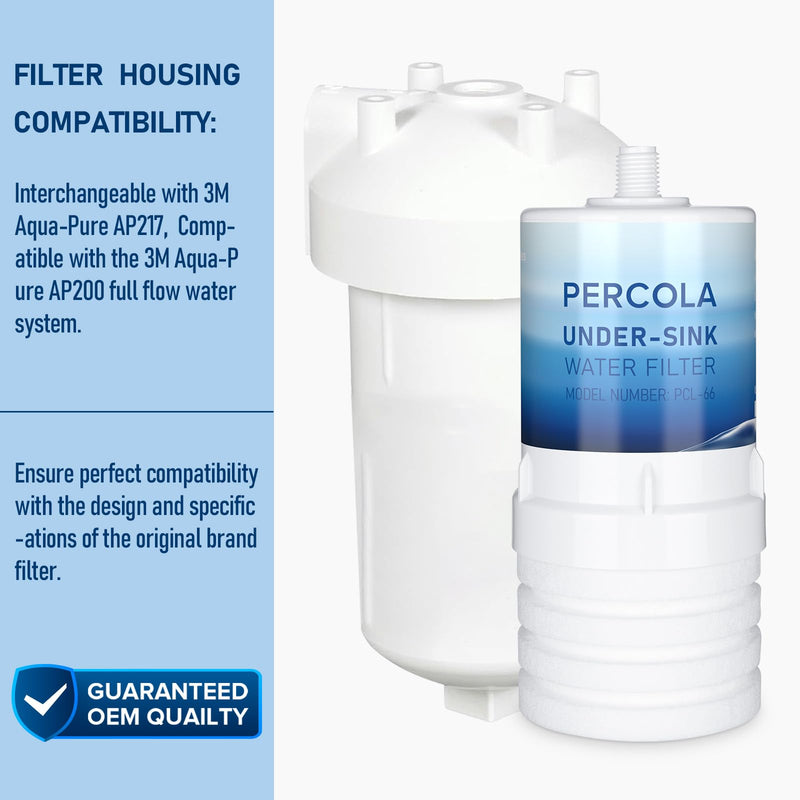 AP217 Under Sink Water Filter, Compatible with 3M® Aqua-Pure® AP217, 578604 Full Flow Water Filter for AP200 Systems (White, 2 Pack) ‎ 6.97 x 6.47 x 3.42 inches White