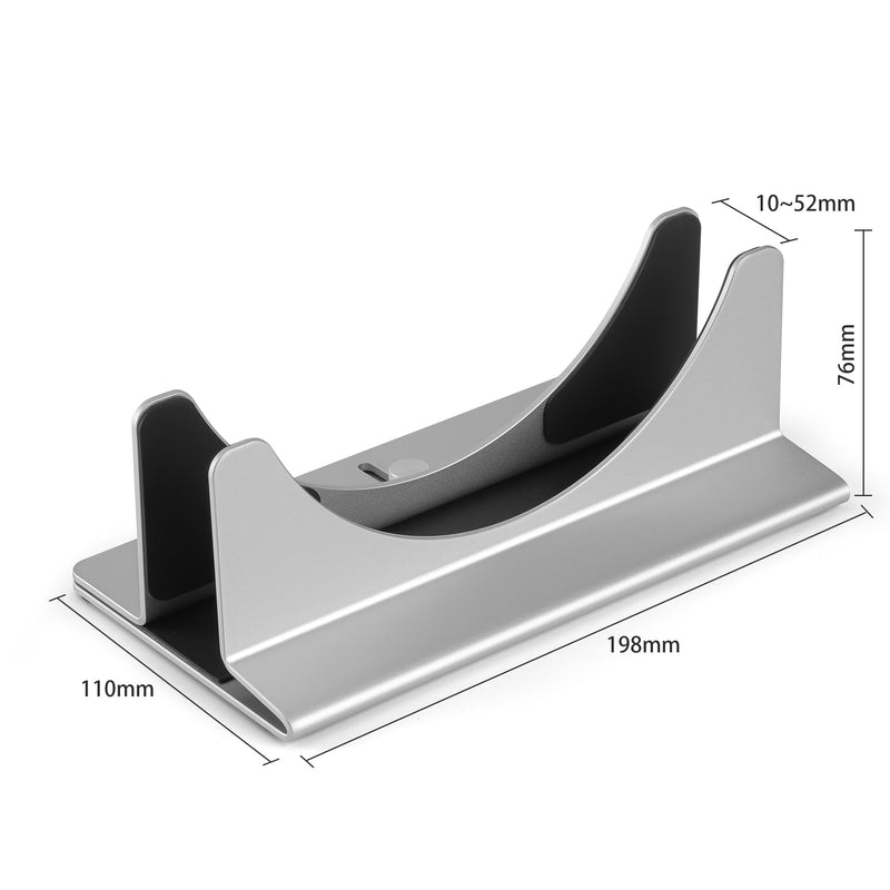 Adjustable Mac mini Stand Aluminium Vertical Laptop Holder Desk Mount - Universal Fit for Mac mini 2005-2023, Compatible with Laptop and Mini PC - Slot Width (10-52mm/0.4-2 inch) Silver for Mac Mini 2005-2023