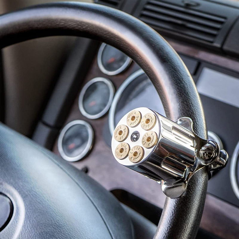 United Pacific 70106 Heavy Duty Aluminum Gun Cylinder Steering Wheel Spinner for Trucks & Heavy Equipment, Reduce Effort & Fatigue - ONE Wheel Spinner