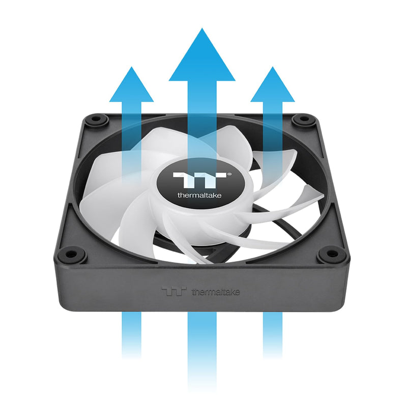 Thermaltake CT120 EX ARGB Reverse PC Cooling Fan (3-Fan Pack), Magnetic Connection, 5V Motherboard Sync, 16.8 Million Colors 9 Addressable LEDs, 120 mm Case/Radiator Fan, CL-F192-PL12SW-A Black 120mm