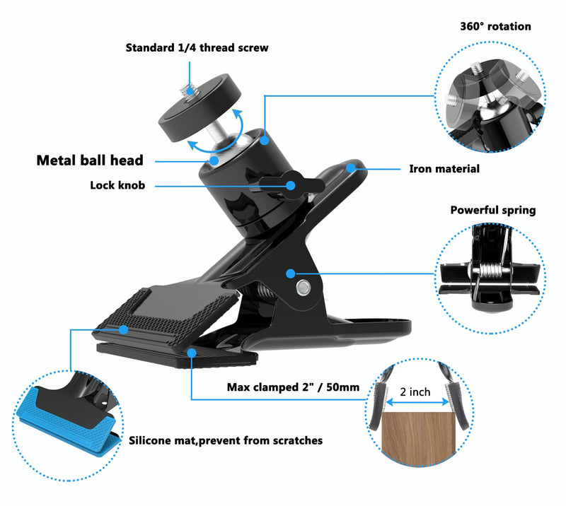 Car Sun Visor Tablet Mount, Truck Visor Tablet Holder Clip [Upgrade Clip Never Fall] Multifunctional Vehicle Phone Clamp with 1/4" Screw, for iPad, Galaxy Tabs, Fire, iPhone, 4-12.9"