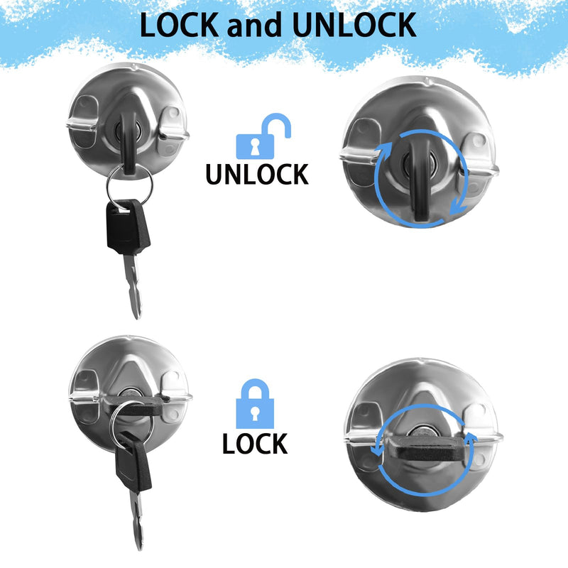 Gas Tank Cap Lock for Honda Metropolitan 50 Ruckus 50 NPS50 Motorcycle Lockable Fuel Cap Oil Barrel Lock with 2 Keys(Fits 2003-2019 Models)