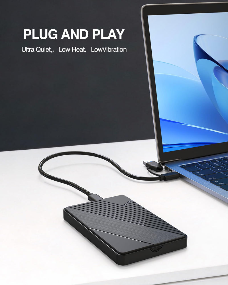 500G External Hard Drive,USB 3.0 and USB-C Storage Expansion Mobile HDD | Portable Slim Extended Storage for PC, Mac, Laptop, PS4, Xbox one, Phone 500G