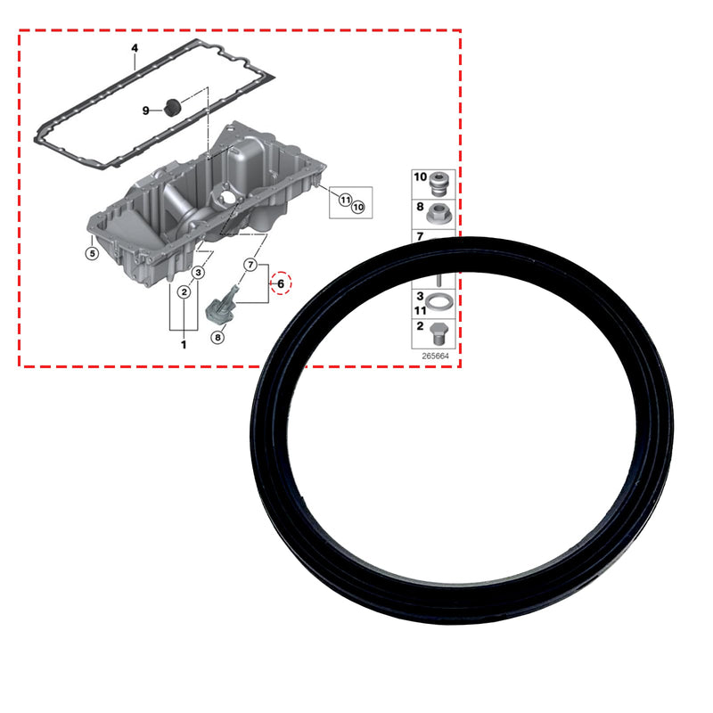 OEM Parts 12617604790 Engine Oil Level Sensor Gasket, for BMW Audi Engine Oil pan O-Ring, N20 N63 B48 N13 B58 Engine Oil pan Sensor Rubber Ring, PAWODIKE 1pcs 038103196B