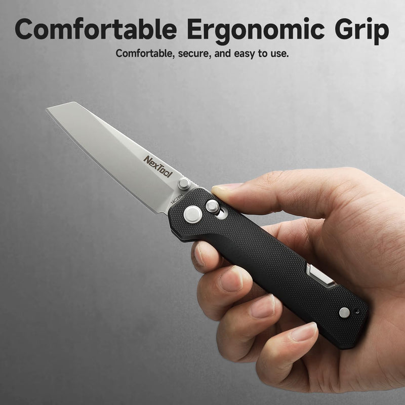 NEXTOOL Knight K40 Folding Pocket Knife,EDC Multitool with 3" 14C28N Steel Blade and G10 Handle,Axis Lock,Bits Adjustable 180°,Multi tool knife for Cmping,Hiking,Survival,Gifts for Men Pocket Size