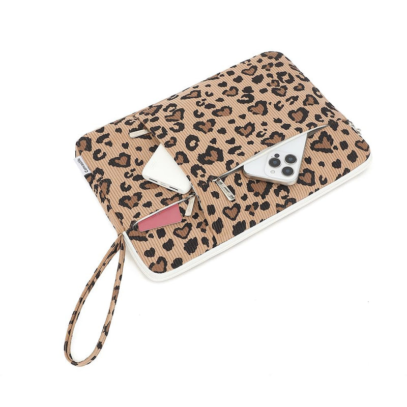 canvaslife laptop computer protective case with pockets is suitable for MacBook Pro 14-inch and 14-inch - 14.4-inch HP, Lenovo, Dell, Asus, Acer laptops(Classic leopard) Classic Leopard 14 inch-14.4 inch