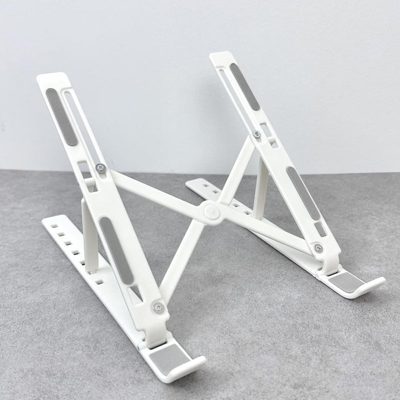 Adjustable Laptop Stand for Desk, Foldable Portable ABS + Silicone Notebook Holder, Ventilation Cooling Laptop Stand, for 10-17 Inch Laptops and Tablets(White)