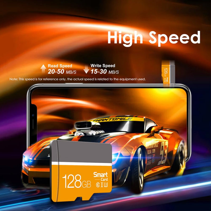 128GB SD Card, High Speed 4K Video for Dash Cam, (Yellow) | C10 U3 V30 A2, Security Camera, Smartphones, Tablets, Nintendo Switch