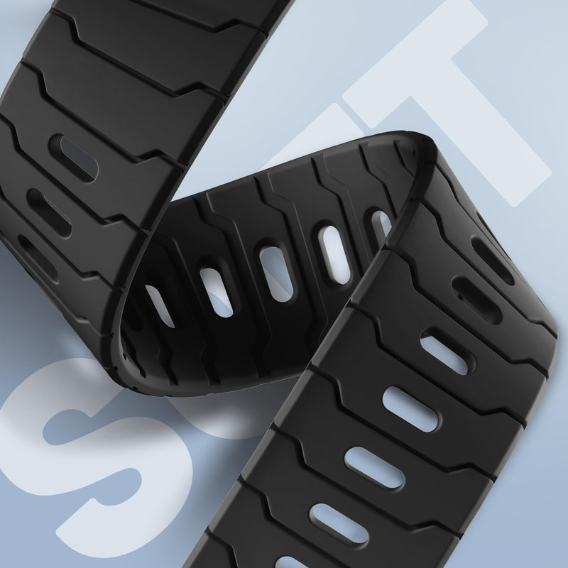 Sport Bands for Apple Watch Bands 44mm 49mm 46mm 45mm 42mm for iWatch Men | Grooved Silicone Band, for Apple Watch Ultra SE Series 11 10 9 8 7 6 5 4 3 2 1, Waterproof Sweatproof, Gym Workout to Office Black
