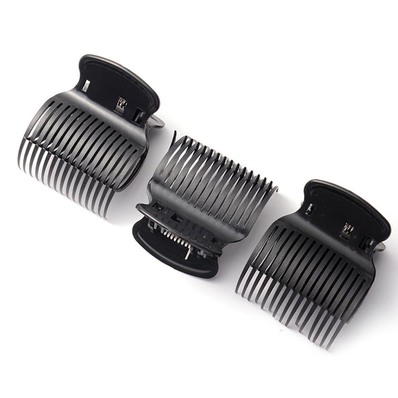  [AUSTRALIA] - Hair Roller Clips - ShiningUU 12 Pcs Heat Resistant Plastic Claws for Hair Rollers | Blow Dry Clip & Heated Roller Clips for Salon & Home Styling (Black)