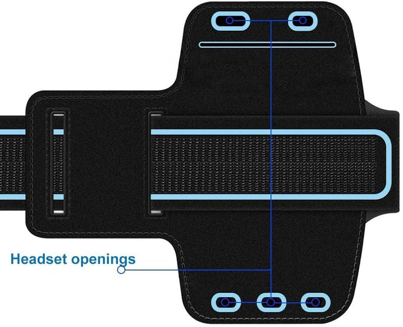 Up to 7.1 Inch Sports Phone Armband with Key Pocket & Reflective Strip, Sweat Resistant Adjustable Running Arm Band Compatible for iPhone Samsung, Gym Workout Cycling Fitness Arm Holder