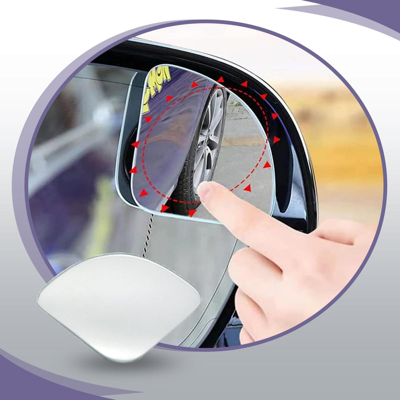 2 PCS Fan Shaped Frameless Wide Angle Blind Spot Mirror, Car Blind Spot Mirror, HD Convex Glass Angle Adjustable, Fit for Most Cars (Transparent)