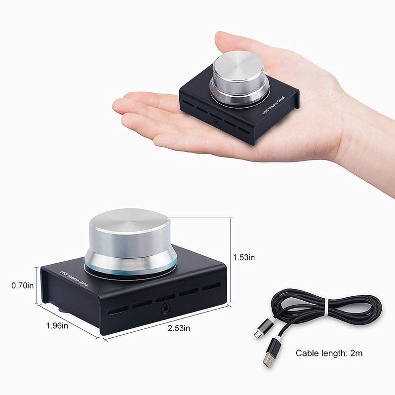 USB Volume Control, AIMOS Lnline Volume Knob Lossless Audio Computer with 6.57ft USB Cable Mute Volume Control and PC Speakers Switch Control Module for XP, MAC, Vista, Win 7, 8, 10, Android Etc