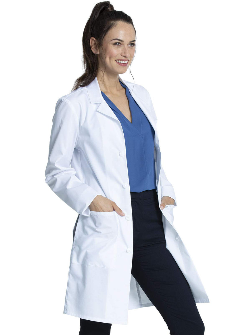 Cherokee Lab Coat for Men or Women with 3 Pockets and Center back length 38" CK460 Standard Size 38" Large White