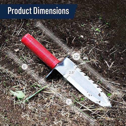 Kings County Tools 12-Inch Gardener's Digging Knife | 7-Inch Long Curved Alloy Steel Blade with Serrated Edge | Cut Roots and Vines | Made in the USA