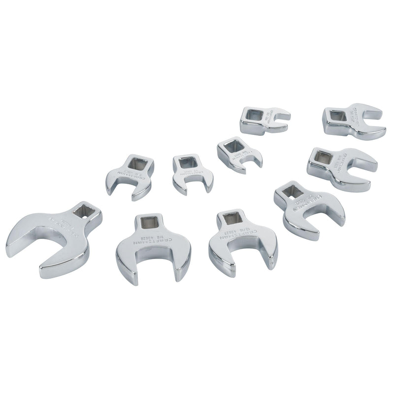 CRAFTSMAN Crowfoot Wrench Set, Open End, SAE, 10 Piece (CMMT12052LZ) 10 Count (Pack of 1)