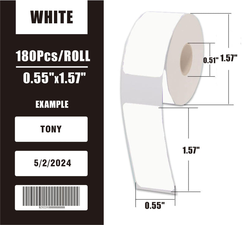 Spice Labels Stickers, D30 Labels, Waterproof Oil Proof for Phomemo D30 D35 Q30 Thermal Mini Label Maker Label Tape Refills for Vretti HP3 MARKLIFE P11 White 3 Rolls 14mm x 40mm (0.55"x1.57") 14 X 40 Mm White 3 Rolls